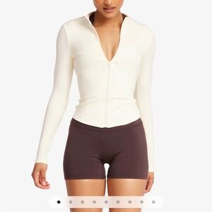 Athletic zip up jacket white